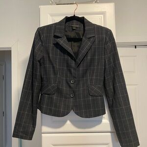 Express Women's Black Plaid Blazer